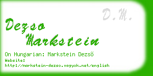 dezso markstein business card